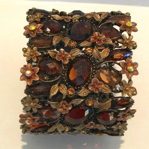 Bracelet, Hinged, Jeweled, 2 1/4" wide,